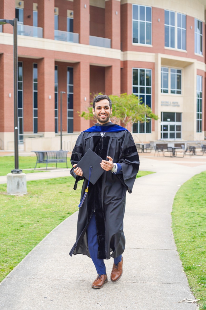 Dr. Uthman Alzuhairy at his doctoral graduation, University of Memphis