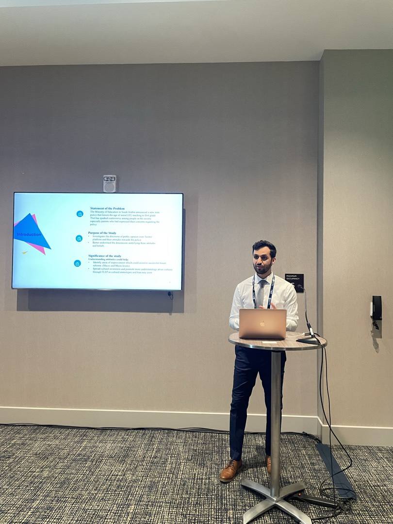 Dr. Alzuhairy presenting his research at a conference